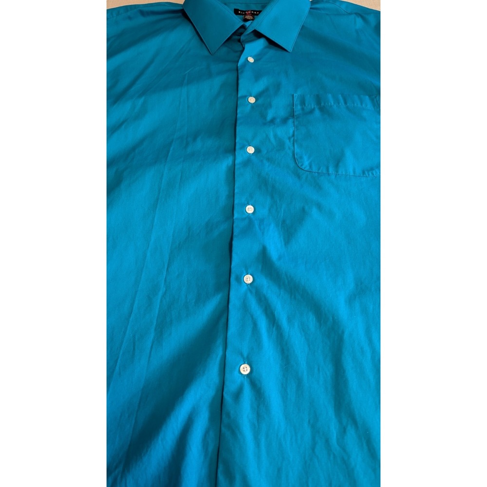 Ziggurat Shirt Size 3X 19-19.5 34/35 Blue Long Sleeve Button Up